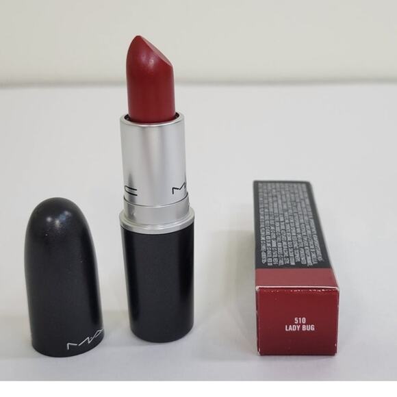 MAC Lipstick Lustre Shade Lady Bug Full Size 510 Glam Goth Wimsigoth Sexy NWT - Picture 3 of 4